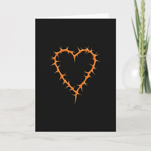 Minimalistische Doorn Hart Kaart (Voorkant)