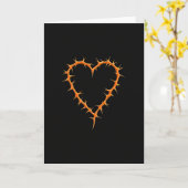 Minimalistische Doorn Hart Kaart (Gele Bloem)