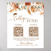 Minimalistische Double Afstuderen College Fund QR- Poster (Voorkant)