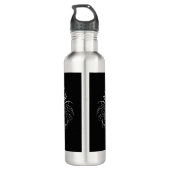 Minimalistische draak, gepersonaliseerd waterfles  (Achterkant)