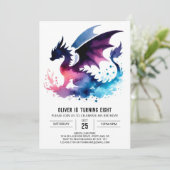 Minimalistische Dragon Birthday Custom Kaart (Staand voorkant)