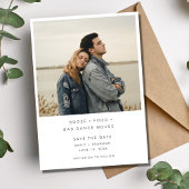 Minimalistische drank voedsel slechte dans beweegt save the date