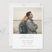 Minimalistische drank voedsel slechte dans beweegt save the date (Voorkant)