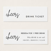 Minimalistische drankkaart trouwbar kaarten mini visitekaartjes (Voorkant /achterkant)
