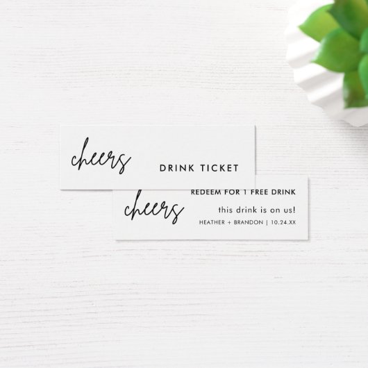 Minimalistische drankkaart trouwbar kaarten mini visitekaartjes (Bureau)