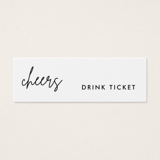 Minimalistische drankkaart trouwbar kaarten mini visitekaartjes (Voorkant)