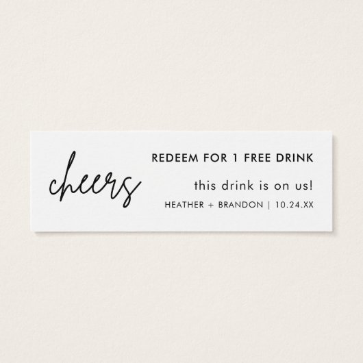 Minimalistische drankkaart trouwbar kaarten mini visitekaartjes (Achterkant)