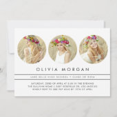 Minimalistische Drie Cirkel Fotocollage Afstuderen Kaart (Voorkant)