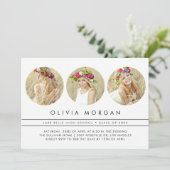 Minimalistische Drie Cirkel Fotocollage Afstuderen Kaart (Staand voorkant)