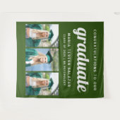 Minimalistische drie foto's afstudeerdoek | Groen Wandkleed (Voorkant (horizontaal))