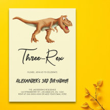 Minimalistische Drie-Rex Dinosaurus Verjaardagsfee