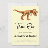 Minimalistische Drie-Rex Dinosaurus Verjaardagsfee Kaart (Voorkant)
