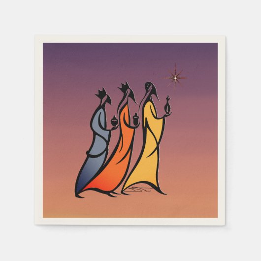 Minimalistische Drie Wijzen Servet (Voorkant)