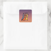 Minimalistische Drie Wijzen Vierkante Sticker (Tas)