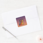 Minimalistische Drie Wijzen Vierkante Sticker (Envelop)