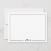 Minimalistische drieletterige monogram rand notitiekaartje (Voorkant)