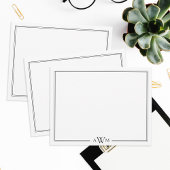 Minimalistische drieletterige monogram rand notitiekaartje