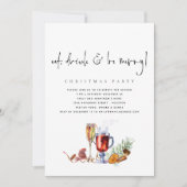 Minimalistische Drink met eten zijn prettige kerst Kaart (Voorkant)
