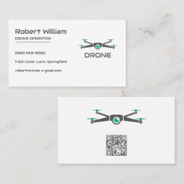 Minimalistische Drone | Moderne UAV-operator QR-co Visitekaartje