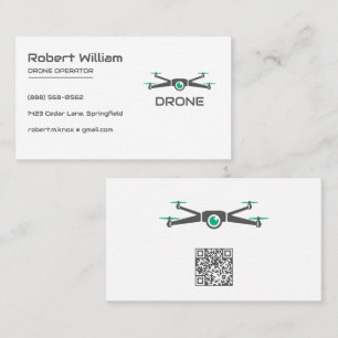 Minimalistische Drone Moderne UAV-operator QR-co Visitekaartje