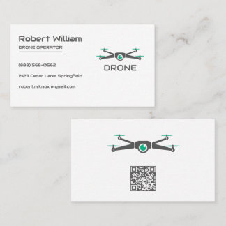 Minimalistische Drone | Moderne UAV-operator QR-co Visitekaartje