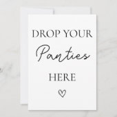 Minimalistische Drop Your Panties Bachelorette Kaa Kaart (Voorkant)