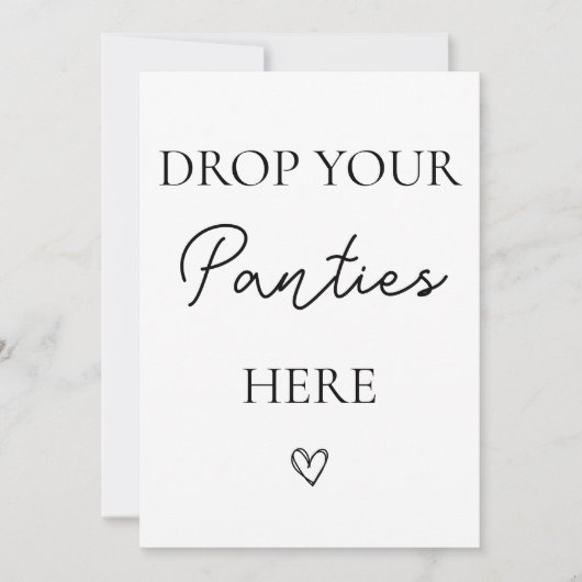 Minimalistische Drop Your Panties Bachelorette Kaa Kaart (Voorkant)