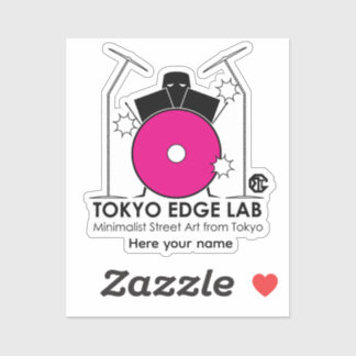Minimalistische Drumstel - Tokyo Edge Lab Sticker
