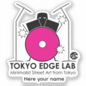 Minimalistische Drumstel - Tokyo Edge Lab Sticker (Voorkant)
