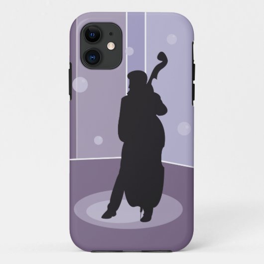 Minimalistische Dubbelbas Silhouette Muziek Kunst Case-Mate iPhone Case (Achterkant)