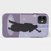 Minimalistische Dubbelbas Silhouette Muziek Kunst Case-Mate iPhone Case (Achterkant (horizontaal))