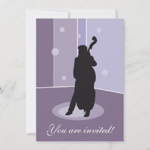 Minimalistische Dubbelbas Silhouette Muziek Kunst Kaart