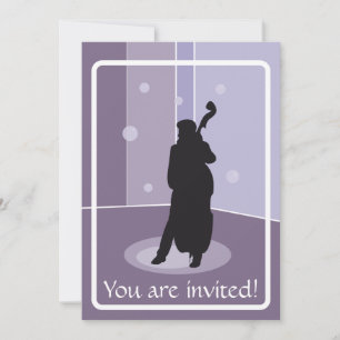 Minimalistische Dubbelbas Silhouette Muziek Kunst Kaart