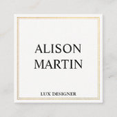 Minimalistische dubbele gouden accent vierkante visitekaartje (Voorkant)