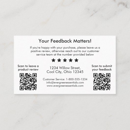 Minimalistische dubbele QR-code dank u invoegen Ka Visitekaartje (Achterkant)