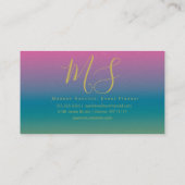 Minimalistische dubbele velg goud folie gradiënt r visitekaartje (Achterkant)