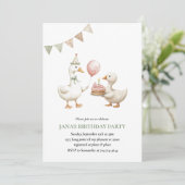 Minimalistische Duck verjaardagsuitnodiging | neut Kaart (Staand voorkant)