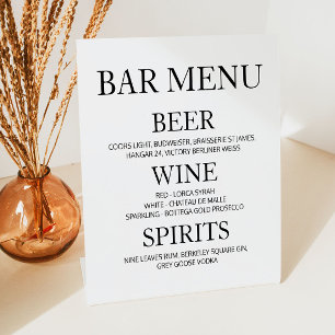 Minimalistische Duidelijke Eenvoudige Huwelijksbar Reclamebord Met Voetstuk