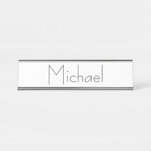 Minimalistische duidelijke Moderne Naam Bureau Naambordje (Voorkant)