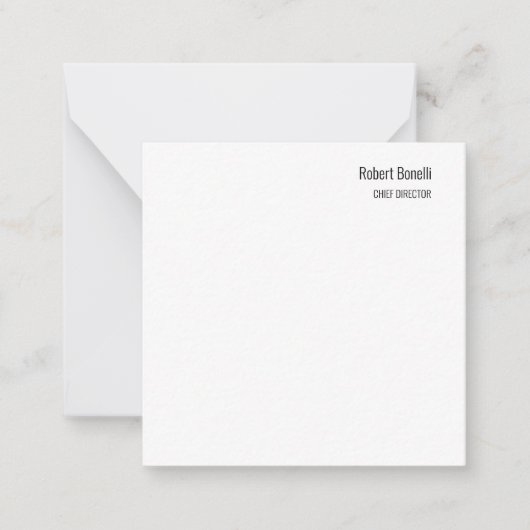 Minimalistische Duidelijke Witte Moderne Standaard Notitiekaartje (Voorkant)