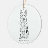 Minimalistische Duitse Herdershond Lijntekening Keramisch Ornament (Links)