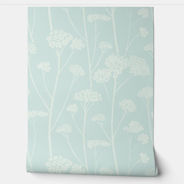 Minimalistische Duizendblad Bloem Botanische Silho Behang (Afrollen)