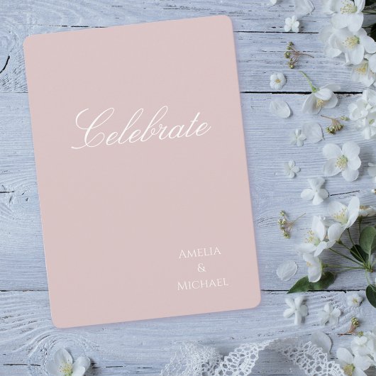 Minimalistische Dusky Roze en Wit Kaart