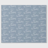 Minimalistische Dusty Blue 21e verjaardag Cadeaupapier (Vlak)
