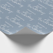 Minimalistische Dusty Blue 21e verjaardag Cadeaupapier (Hoek)