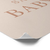 Minimalistische Dusty Blue Bearly Wait Baby shower Poster (Hoek)