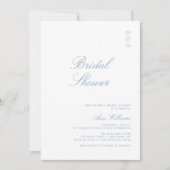 Minimalistische Dusty Blue Calligraphy Vrijgezelle Kaart (Voorkant)