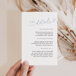 Minimalistische Dusty Blue Detail Kaart met Hart