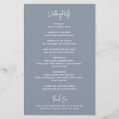 Minimalistische Dusty Blue Modern Wedding Program (Achterkant)
