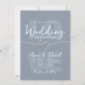 Minimalistische Dusty Blue Silver Wedding Kaart (Voorkant)